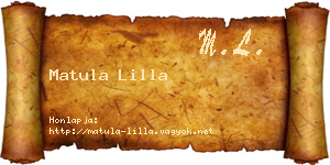 Matula Lilla névjegykártya